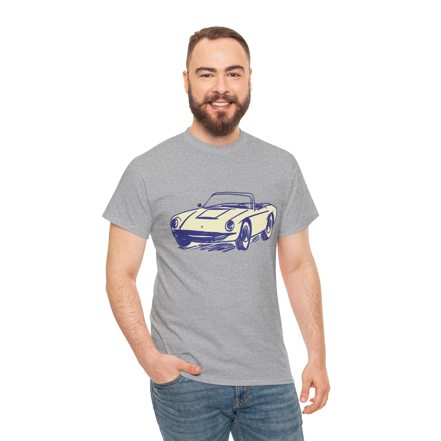 Big Vintage Cabriolet T-Shirt – Retro Classic Car Design for Car Lovers (light)